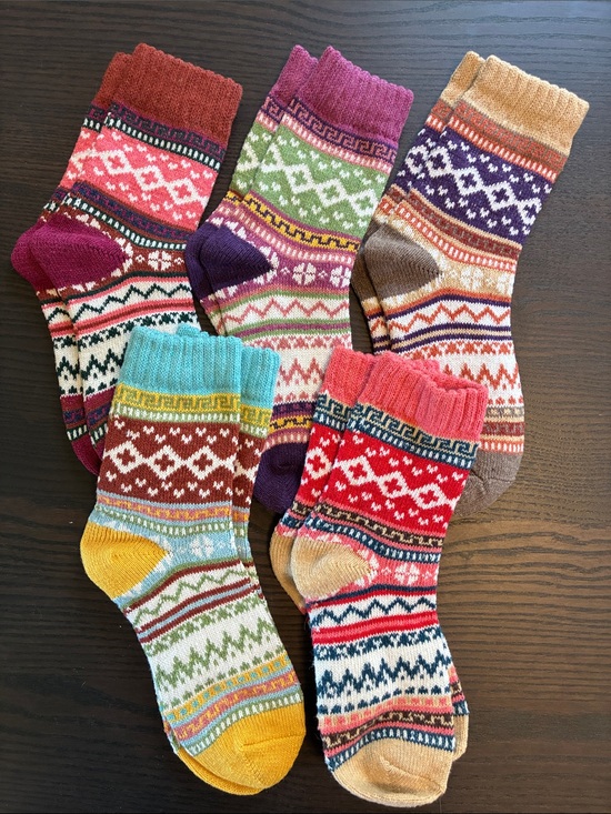 Accessories - Colorful Patterned Women’s Crew Socks - 5-Pack